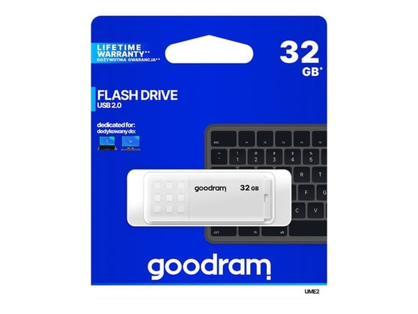 GOODRAM UME2 - USB flash-enhet - 32 GB - USB 2.0 - vit