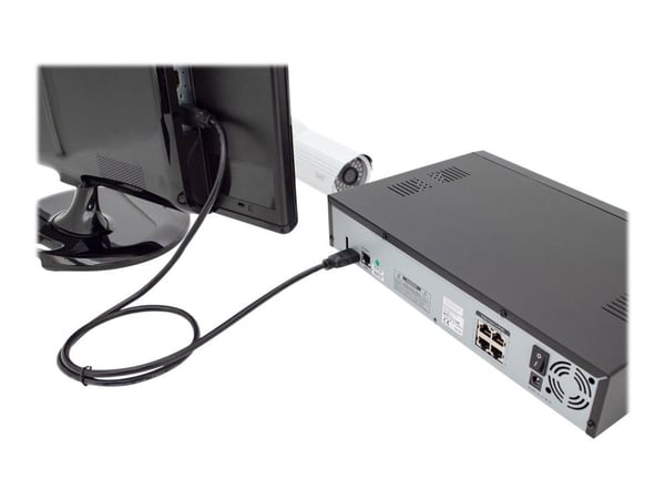 DIGITUS - HDMI-kabel med Ethernet - HDMI hann til HDMI hann - 3 m - svart - 4K-støtte