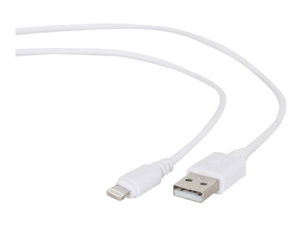 Gembird CC-USB2-AMLM-W-1M, 1 m, USB A, USB C/Lightning, Uros, Uros, Valkoinen