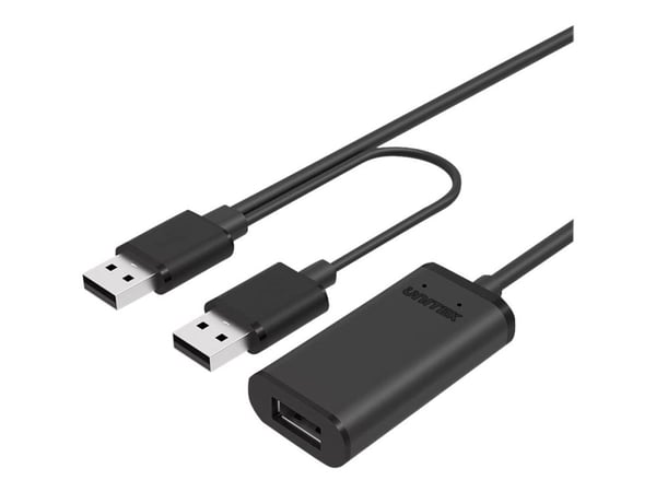 Unitek Y-279 - USB-forlengelseskabel - USB (hann) til USB (hunn) - USB 2.0 - 20 m - svart