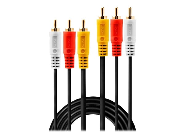 Lindy Premium - Video/lydkabel - kompositt video / lyd - RCA x 3 hann til RCA x 3 hann - 2 m - skjermet - svart