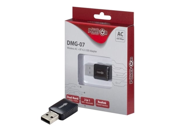 Inter-Tech DMG-07 - Nettverksadapter - USB 2.0 - Wi-Fi 5, Bluetooth 4.2