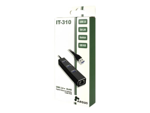 Argus IT-410 - Keskitin - 3 x SuperSpeed USB 3.0 + 1 x 10/100/1000 - pöytätietokoneet
