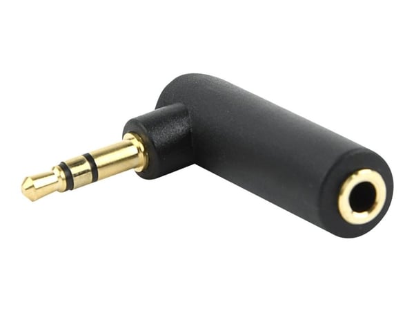 Cablexpert - Rettvinklet adapter - mini-phone stereo 3.5 mm hunn til mini-phone stereo 3.5 mm hann høyrevinklet