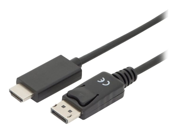 ASSMANN - Adapterkabel - DisplayPort hane låst till HDMI hane - 2 m - trippelskärmad - svart - formpressad, stöd för 4K, tryckknapp