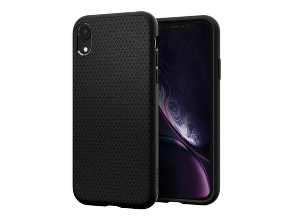 Spigen Liquid Air - Baksidedeksel for mobiltelefon - termoplast-polyuretan (TPU) - matt svart - for Apple iPhone XR