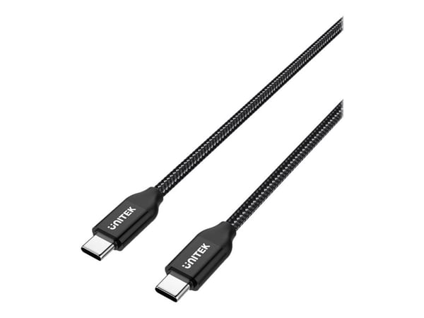 Unitek - USB-kabel - USB-C (hann) til USB-C (hann) - 20 V - 5 A - 2 m - Power Delivery-støtte - svart