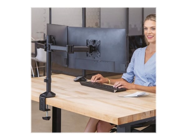 Fellowes Reflex Dual Monitor Arm - Monteringssett - justerbar arm - for 2 skjermer - metall - svart, RAL 9017 - skjermstørrelse: inntil 27" - skriv...