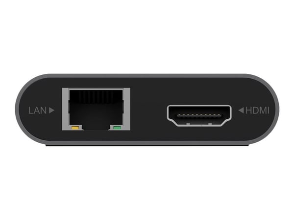 ICY BOX IB-DK4050-CPD - Dokkingstasjon - USB-C - HDMI, DP - 1GbE