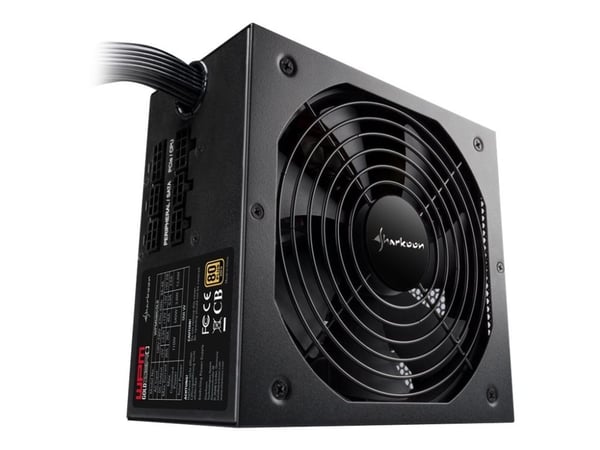 Sharkoon WPM Gold ZERO 650 - Nätaggregat (intern) - ATX12V 2.3 - 80 PLUS Gold - AC 100-240 V - 650 Watt - aktive PFC - svart