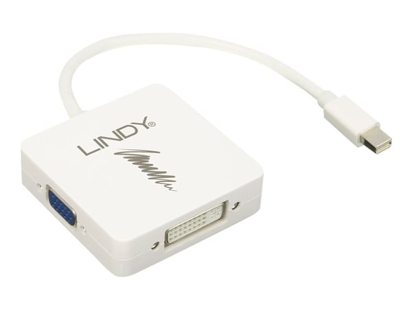 Lindy Mini DisplayPort 1.2 to HDMI, VGA & DVI-D Active Adapter Converter - Videokonverter - DisplayPort - DVI, HDMI, VGA