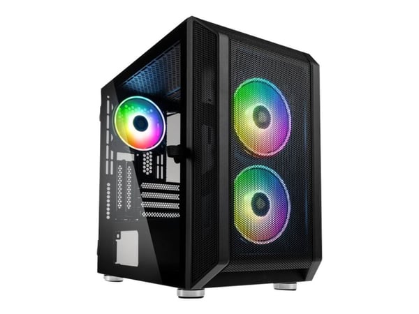 Kolink Citadel Mesh RGB - Tower - micro ATX - sidepanel med vindu (herdet glass) - ingen strømforsyning (ATX) - svart - USB/lyd