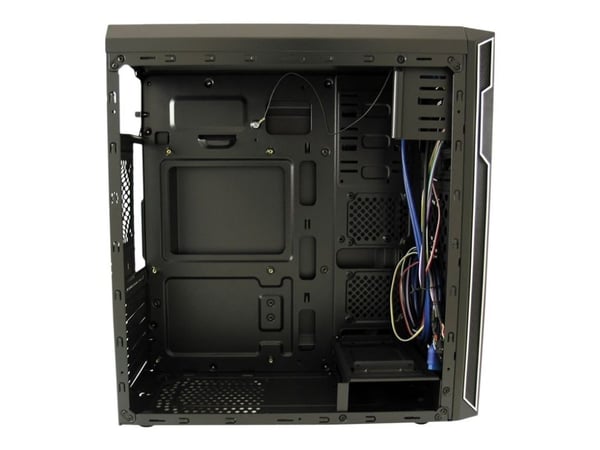 LC Power Classic 7038B - Tower - ATX - ingen strømforsyning - svart, børstet aluminiumssvart - USB/lyd