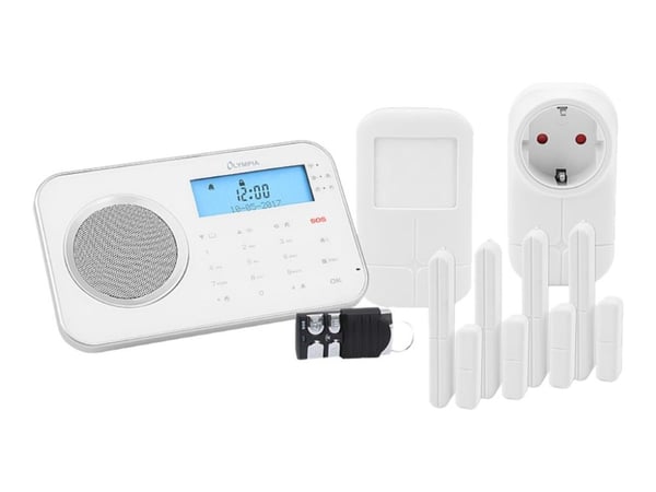OLYMPIA ProHome 8762 - Hjemmesikkerhetssystem - trådløs - Mobiltelefon - 802.11b/g - 2.4 Ghz, 868.5 MHz - hvit