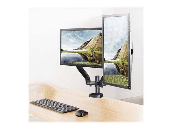ART L-18GD - Monteringssett - justerbar dobbelarm i full bevegelse - for 2 LCD-skjermer - metall - svart - skjermstørrelse: 10"-32" - skrivebordsmo...