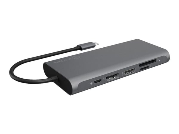 ICY BOX IB-DK4050-CPD - Dokkingstasjon - USB-C - HDMI, DP - 1GbE
