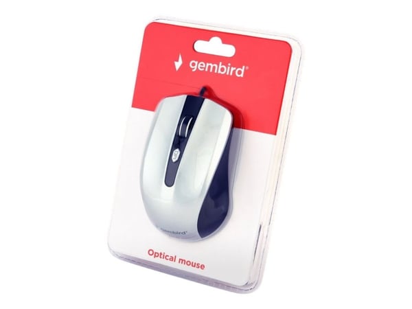 Gembird MUS-4B-01-BS - Mus - optisk - 4 knapper - kablet - USB - svart, sølv Gembird MUS-4B-01-BS - Mus - optisk - 4 knapper - kablet - USB - svart, sølv