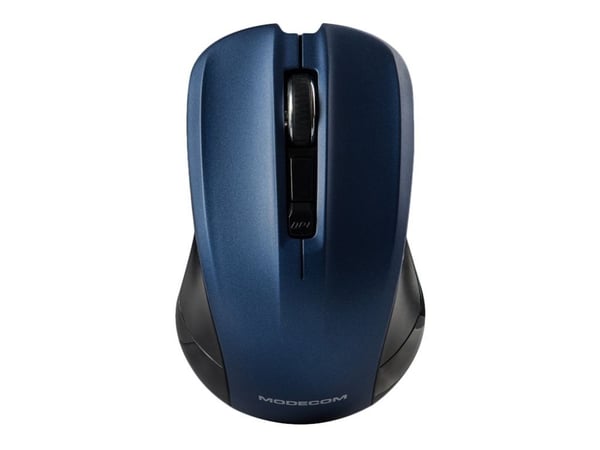 ModeCom MC-WM9.1 - Mus - ergonomisk - optisk - 4 knapper - trådløs - 2.4 GHz - USB trådløs mottaker - svart og blå