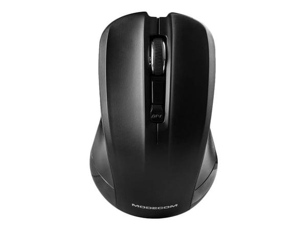 ModeCom MC-WM9.1 - Mus - ergonomisk - optisk - 4 knapper - trådløs - 2.4 GHz - USB trådløs mottaker - svart