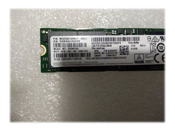 Samsung - SSD - kryptert - 512 GB - intern - M.2 2280 - PCIe 3.0 x4 (NVMe) - TCG Opal Encryption - FRU, (CRU) - Tier 1 - for ThinkPad P50; P51; P71...