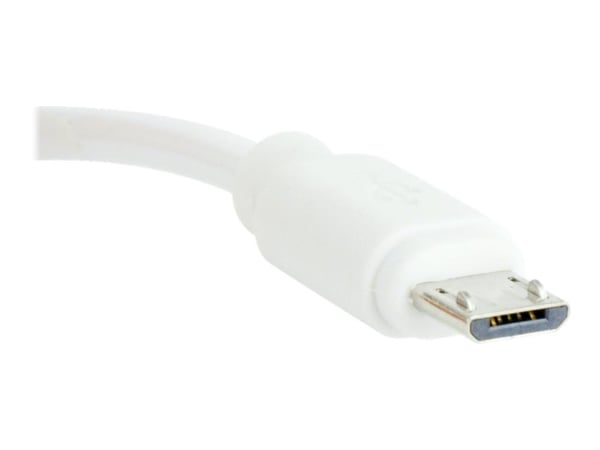 Cablexpert - USB-kaapeli - USB (uros) - Micro-USB Type B (uros) - USB 2.0 - 1,8 m - kierretty, muotoiltu - valkoinen