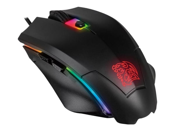 Thermaltake MO-TER-WDOTBK-01, USB A-tyyppi, 5000 DPI, Musta