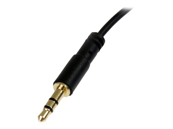 Startech 1 ft. (0.3 m) Right Angle 3.5 mm Audio Cable - 3.5mm Slim Audio Cable - Right Angle - Male/Male - Aux Cable (MU1MMSRA) - Lydkabel - mini-p...