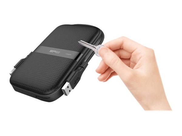 SILICON POWER Armor A60 - Harddisk - 2 TB - ekstern (bærbar) - 2.5" - USB 3.2 Gen 1 - svart