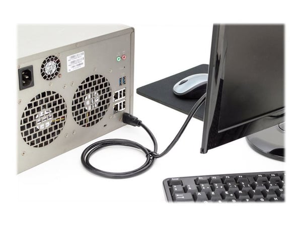 DIGITUS - HDMI-kabel med Ethernet - HDMI hann til HDMI hann - 1 m - svart - 4K-støtte