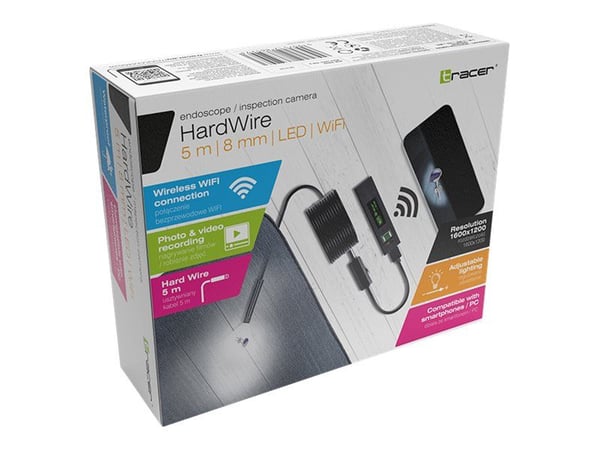 Tracer HardWire - Endoskop - handdator - vattenfast - färg - 1600 x 1200 - trådlös - Wi-Fi - USB - AVI