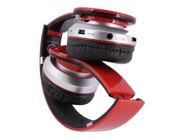 Rebeltec CRYSTAL - Hodetelefoner med mikrofon - on-ear - Bluetooth - trådløs - rød