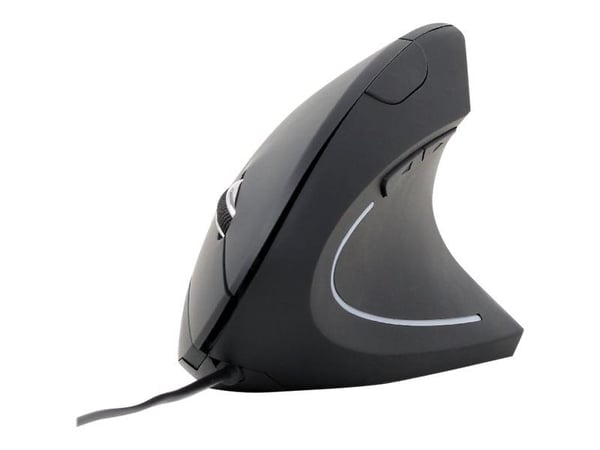 Gembird MUS-ERGO-01 - Vertikal mus - ergonomisk - optisk - 6 knapper - kablet - USB - svart