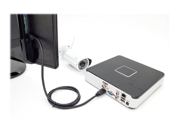 DIGITUS - HDMI-kabel med Ethernet - HDMI hann til HDMI hann - 1 m - svart - 4K-støtte
