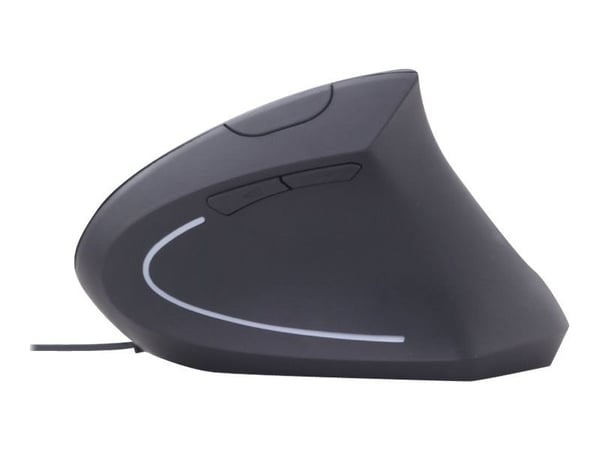 Gembird MUS-ERGO-01 - Vertikal mus - ergonomisk - optisk - 6 knapper - kablet - USB - svart