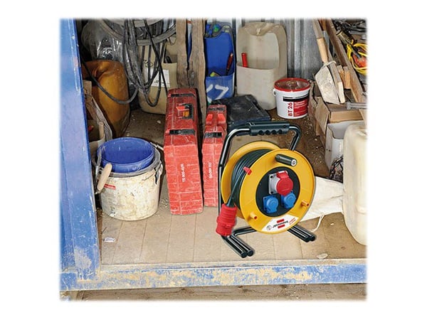 brennenstuhl Brobusta CEE 1 IP44 cable reel for site & industry 40m H07RN-F 5G1,5 - Förlängningsvinda - utgångskontakter: 3 - 40 m sladd - svart