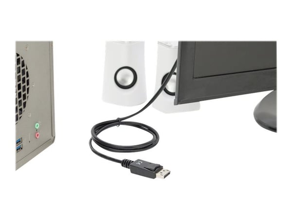 ASSMANN - Adapterkabel - DisplayPort hann låsing til HDMI hann - 1 m - trippel beskyttelse - svart - formstøpt, 4K-støtte, smekklås