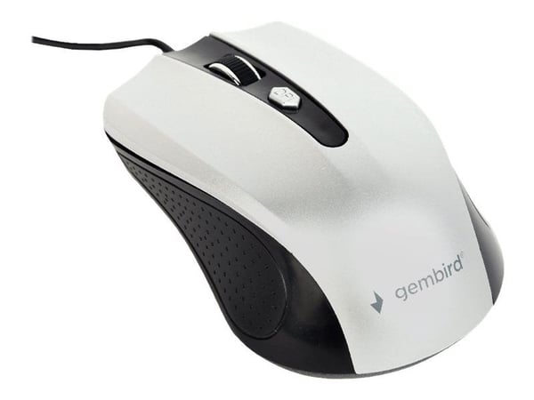 Gembird MUS-4B-01-BS - Mus - optisk - 4 knapper - kablet - USB - svart, sølv