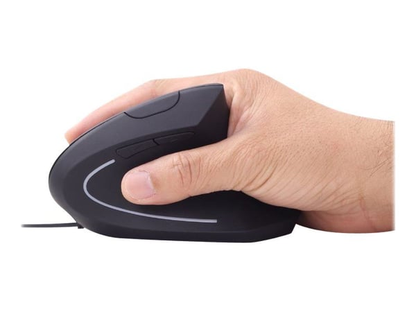 Gembird MUS-ERGO-01 - Vertikal mus - ergonomisk - optisk - 6 knapper - kablet - USB - svart