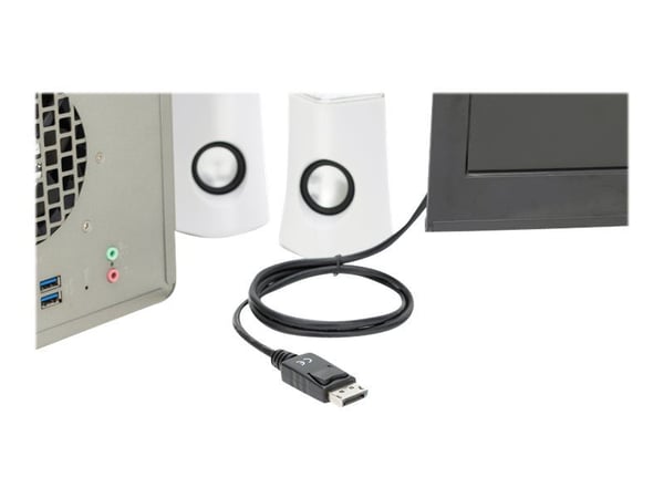 ASSMANN - Adapterkabel - DisplayPort hann låsing til HDMI hann - 1 m - trippel beskyttelse - svart - formstøpt, 4K-støtte, smekklås