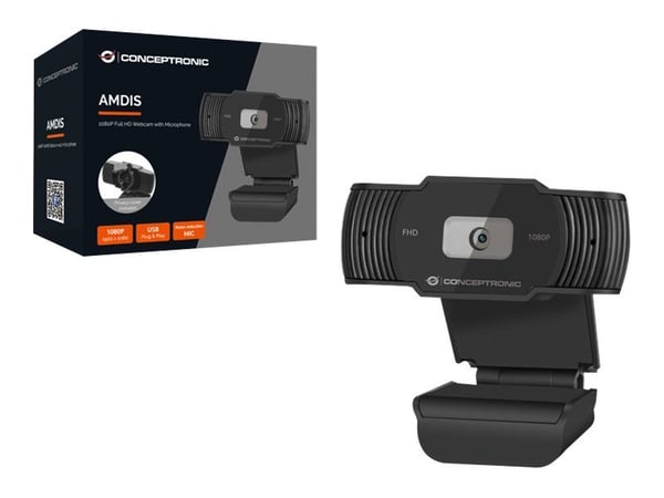 Conceptronic AMDIS04B - Nettkamera - farge - 1920 x 1080 - 1080p - fastfokal - lyd - USB 2.0 - DC 5 V