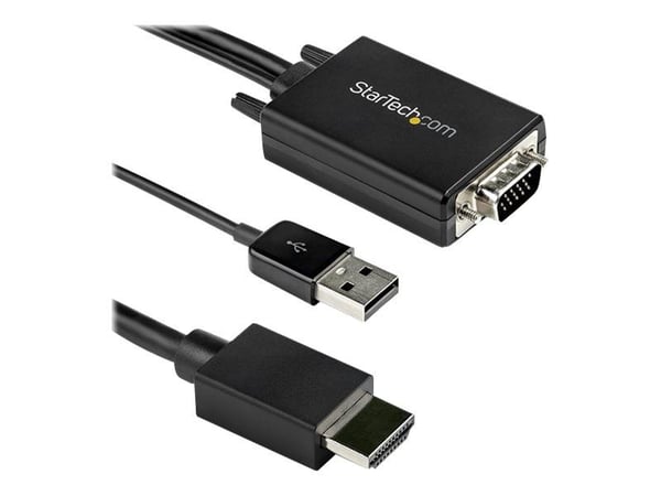 Startech 2m VGA to HDMI Converter Cable with USB Audio Support & Power, Analog to Digital Video Adapter Cable to connect a VGA PC to HDMI Display, ...