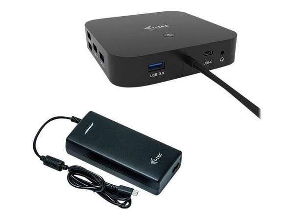 i-Tec USB-C Dual Display Docking Station with Power Delivery - Dokkingstasjon - USB-C / Thunderbolt 3 - 2 x DP - 1GbE - 112 watt
