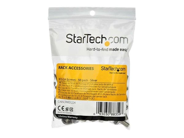 StarTech.com CABSCRWS1224, Ruuvi, Terästä, Kupukanta, Hopea, RoHS, REACH, 16,5 mm