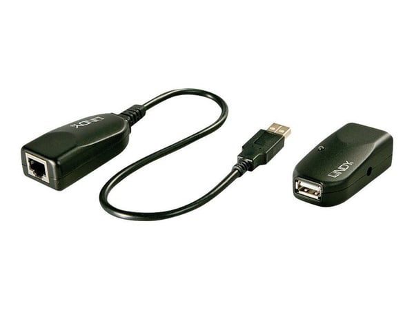 Lindy 42693, Verkkolähetin ja -vastaanotin, 50 m, 480 Mbit/s, Cat5, Cat5e, Cat6, LG-8311, Musta