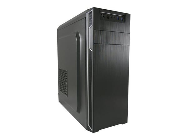 LC Power Classic 7038B - Tower - ATX - ingen strømforsyning - svart, børstet aluminiumssvart - USB/lyd