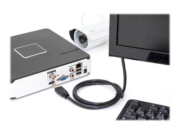 DIGITUS - HDMI-kabel med Ethernet - HDMI hann til HDMI hann - 1 m - svart - 4K-støtte