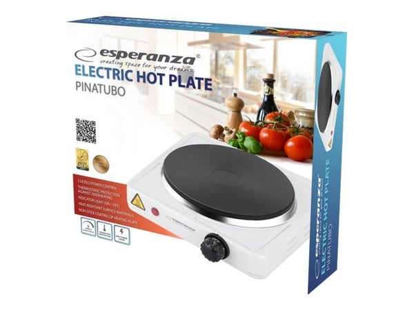 Esperanza PINATUBO - Elektrisk varmeplate - 1.5 kW - hvit