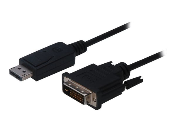 DIGITUS - Skjermkabel - DisplayPort (P) til DVI-D (P) låst - 2 m - formstøpt, tommelskruer - svart