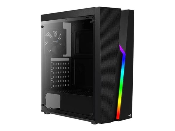 AeroCool Bolt - Tower - ATX - genomskinlig sidopanel (akryl) - ingen strömförsörjning (ATX) - svart - USB/ljud