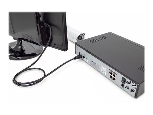 DIGITUS - HDMI-kabel med Ethernet - HDMI hann til HDMI hann - 1 m - svart - 4K-støtte